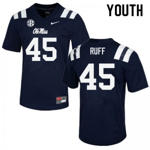 Youth DJ Ruff Navy Rebels College Football #45 Jersey 265310-863