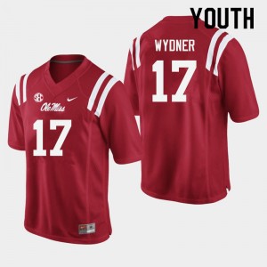 Youth Davin Wydner Red Rebels College Football #17 Jersey 303870-749
