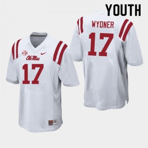 Youth Davin Wydner White Ole Miss College Football #17 Jersey 189224-742