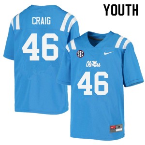Youth Harrison Craig Powder Blue University of Mississippi College Football #46 Jersey 122759-704