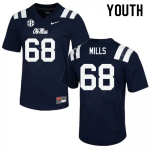 Youth Jack Mills Navy Rebels College Football #68 Jersey 533563-726