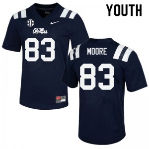 Youth Jacobi Moore Navy Ole Miss Rebels College Football #83 Jersey 950943-974