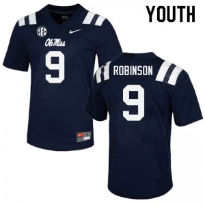 Youth Jaylon Robinson Navy Ole Miss College Football #9 Jersey 459251-576