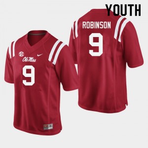Youth Jaylon Robinson Red Ole Miss Rebels College Football #9 Jersey 583220-791