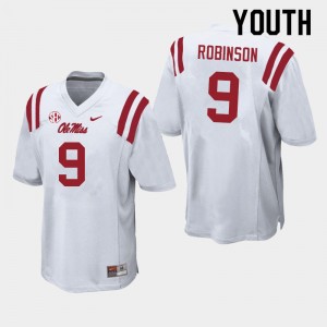 Youth Jaylon Robinson White Ole Miss College Football #9 Jersey 774419-152