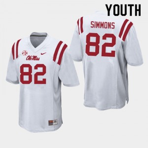 Youth Larry Simmons White University of Mississippi College Football #82 Jersey 382226-409