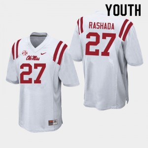 Youth Roman Rashada White Ole Miss College Football #27 Jersey 673545-635
