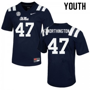 Youth Trustin Northington Navy University of Mississippi College Football #47 Jersey 320853-222