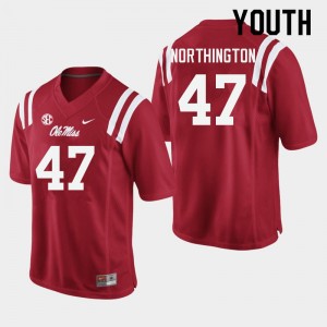 Youth Trustin Northington Red Ole Miss College Football #47 Jersey 726111-448