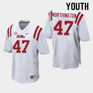 Youth Trustin Northington White Rebels College Football #47 Jersey 224751-707