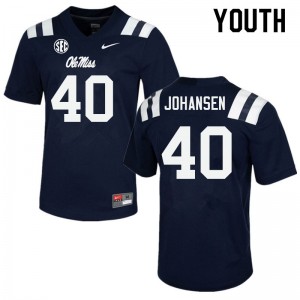 Youth Zach Johansen Navy Rebels College Football #40 Jersey 300255-596