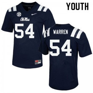 Youth Zaid Warren Navy University of Mississippi College Football #54 Jersey 429863-878