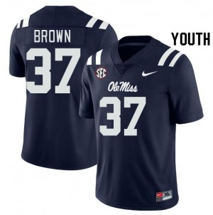 Youth AJ Brown Navy Ole Miss Rebels College Football #37 Jersey 437972-550