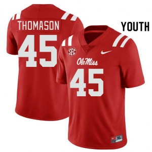 Youth Beau Thomason Red Ole Miss College Football #45 Jersey 458953-919