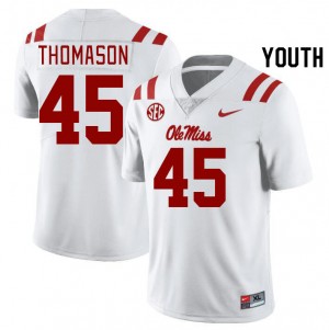 Youth Beau Thomason White University of Mississippi College Football #45 Jersey 351329-498