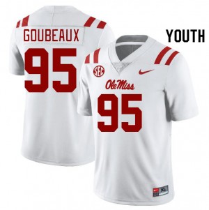 Youth Ben Goubeaux White Ole Miss College Football #95 Jersey 988366-943