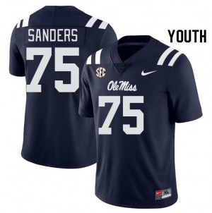 Youth Brycen Sanders Navy Rebels College Football #75 Jersey 295171-231