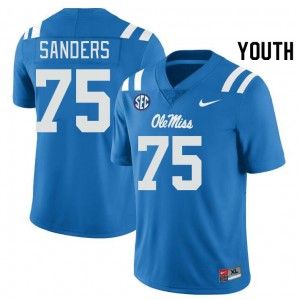 Youth Brycen Sanders Powder Blue Ole Miss College Football #75 Jersey 213412-804