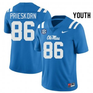 Youth Caden Prieskorn Powder Blue Rebels College Football #86 Jersey 855419-104