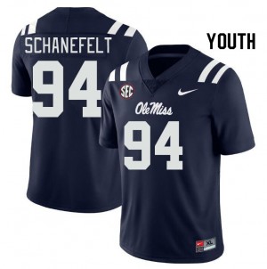 Youth Christian Schanefelt Navy Ole Miss Rebels College Football #94 Jersey 864703-427