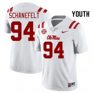 Youth Christian Schanefelt White Rebels College Football #94 Jersey 558283-372