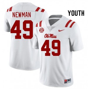 Youth Daniel Newman White University of Mississippi College Football #49 Jersey 204197-990