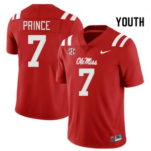 Youth Deantre Prince Red Ole Miss Rebels College Football #7 Jersey 147309-749