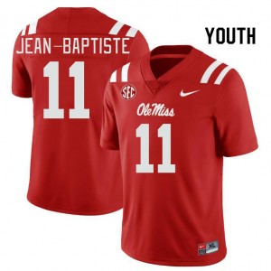 Youth Jeremiah Jean-Baptiste Red Rebels College Football #11 Jersey 131943-572