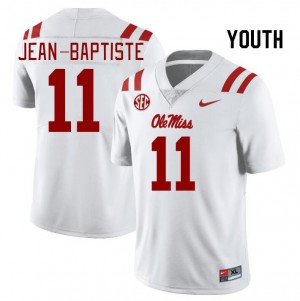 Youth Jeremiah Jean-Baptiste White Ole Miss College Football #11 Jersey 716147-614