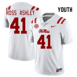 Youth John Ross Ashley White Ole Miss College Football #41 Jersey 963021-904