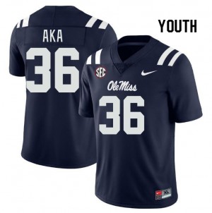 Youth Joshua Aka Navy Ole Miss Rebels College Football #36 Jersey 556098-425