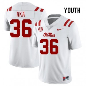 Youth Joshua Aka White Rebels College Football #36 Jersey 355719-960