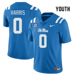Youth Joshua Harris Powder Blue University of Mississippi College Football #0 Jersey 320863-249