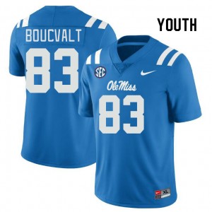 Youth Lex Boucvalt Powder Blue University of Mississippi College Football #83 Jersey 334096-660