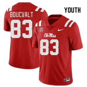 Youth Lex Boucvalt Red Ole Miss College Football #83 Jersey 805294-190