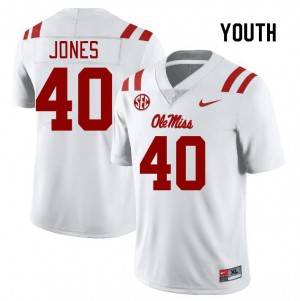 Youth Matt Jones White Ole Miss College Football #40 Jersey 106910-132