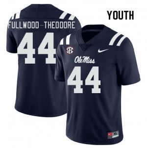 Youth Nyseer Fullwood-Theodore Navy Ole Miss College Football #44 Jersey 366364-623