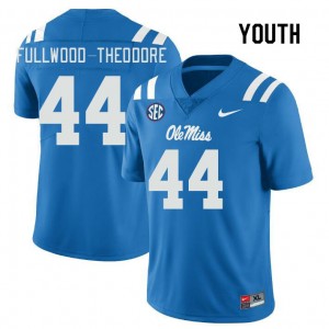 Youth Nyseer Fullwood-Theodore Powder Blue Ole Miss College Football #44 Jersey 907638-556