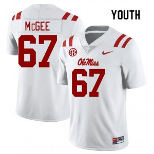 Youth Quincy McGee White University of Mississippi College Football #67 Jersey 192336-512