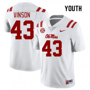 Youth Rayf Vinson White Ole Miss College Football #43 Jersey 879228-253