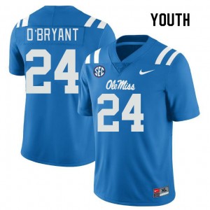 Youth Richard O'Bryant Powder Blue University of Mississippi College Football #24 Jersey 846761-358
