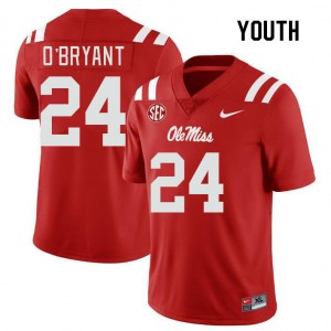 Youth Richard O'Bryant Red Ole Miss Rebels College Football #24 Jersey 914156-804