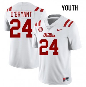 Youth Richard O'Bryant White Ole Miss Rebels College Football #24 Jersey 307048-123