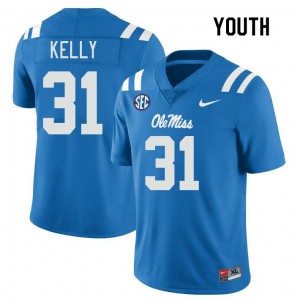 Youth Torian Kelly Powder Blue Ole Miss College Football #31 Jersey 795172-394