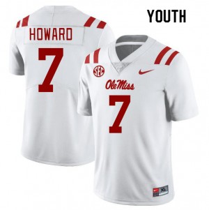 Youth Walker Howard White Ole Miss Rebels College Football #7 Jersey 791600-452