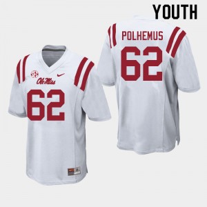 Youth Andrew Polhemus White Rebels College Football #62 Jersey 367924-766