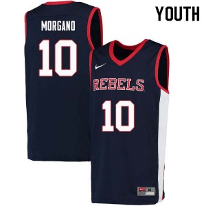 Youth Antonio Morgano Navy Ole Miss College Basketball #10 Jersey 916148-546