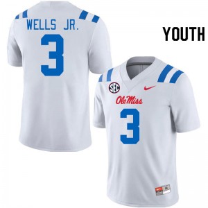 Youth Antwane Wells Jr. White Rebels 2024 New College Football #3 Jersey 425299-683