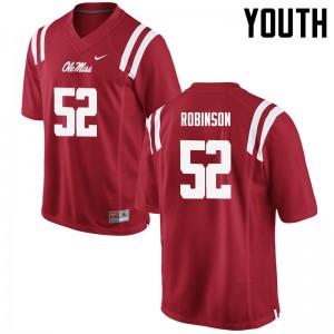 Youth Austrian Robinson Red Ole Miss Rebels College Football #52 Jersey 939107-639