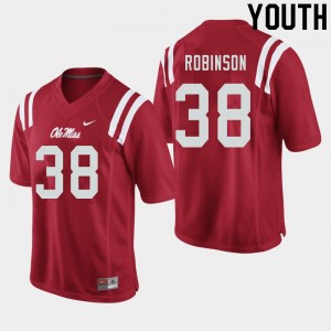 Youth Austrian Robinson Red Rebels College Football #38 Jersey 278039-312
